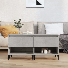 Side Table Set of 2 Concrete Grey Engineered Wood, Meta...