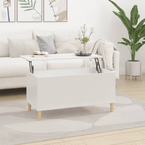 Coffee Table High gloss white Engineered wood, solid eu...