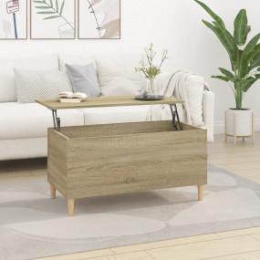 Coffee Table Sonoma oak Engineered wood, solid eucalypt...