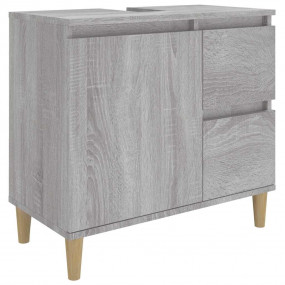 Bathroom Cabinet Grey sonoma Engineered wood, solid euc...