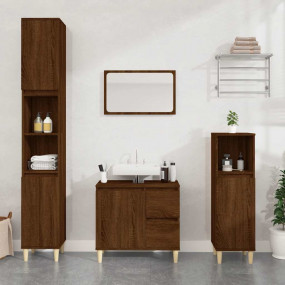 Bathroom Cabinet Brown oak Engineered wood Medium