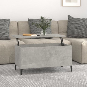 Coffee Table Concrete Gray Engineered Wood Medium Coffe...