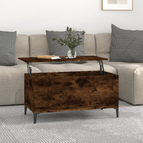 Coffee Table Smoked Oak Engineered wood, Metal Medium