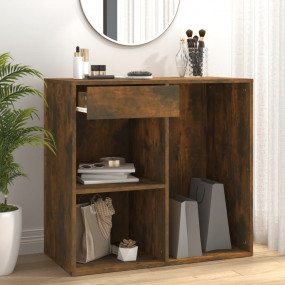 Cosmetic Cabinet Smoked Oak Engineered Wood 31.5x15.7x2...