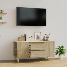 TV Cabinet Sonoma oak Engineered wood, solid eucalyptus...