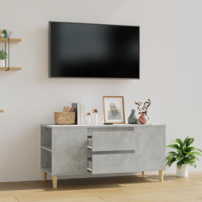 TV Cabinet Concrete Grey Engineered Wood Medium TV Cabi...