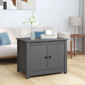 Coffee Table Grey Solid Pine Wood 28 x 19 x 21.7 in Cof...