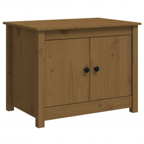 Coffee Table Honey Brown Solid Pine Wood Medium Coffee ...