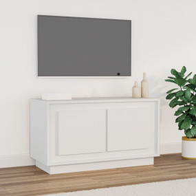 TV Cabinet White Engineered Wood 31.5x13.8x17.7 in TV C...