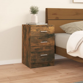Bed Cabinet Smoked Oak Engineered wood 15.7 x 15.7 x 24...