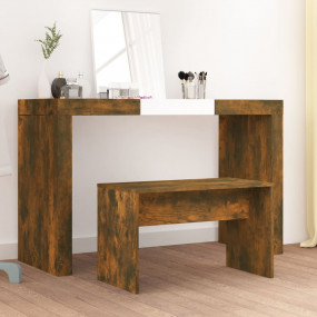 Dressing Stool Smoked Oak Engineered Wood 27.6x13.8x17....