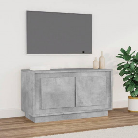 TV Cabinet Concrete Grey Engineered Wood Small TV Cabin...