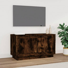 TV Cabinet Smoked Oak Engineered Wood Compact TV Cabine...