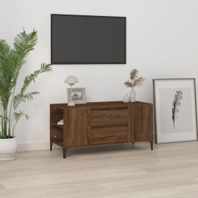 TV Cabinet Brown Oak Engineered Wood Medium TV Cabinet
