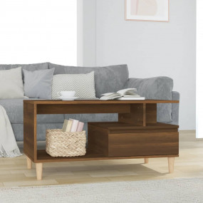 Coffee Table Brown Oak Engineered wood 35.4x19.3x17.7 i...