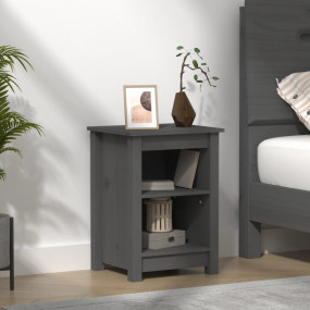 Bedside Cabinet Grey Solid pine wood Standard Bedside C...