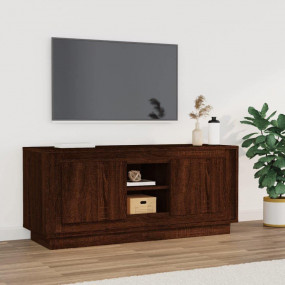 TV Cabinet Brown Oak Engineered Wood Medium TV Cabinet