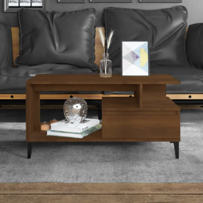 Coffee Table Brown Oak Engineered wood, Metal 35.4x19.3...