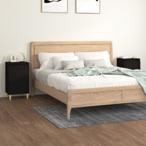 Bedside Cabinet Set of 2 Black