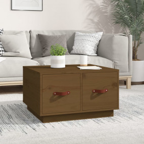 Coffee Table Honey Brown Solid pine wood, 100% PU faux ...
