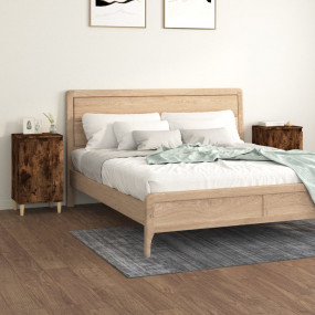 Bedside Cabinet Set of 2 Smoked Oak