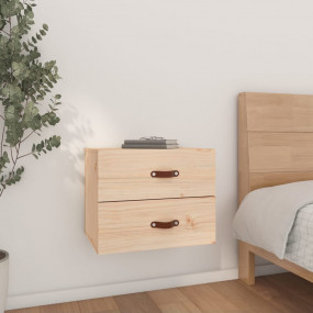 Wall-mounted Bedside Cabinet Pine Solid pinewood Standa...