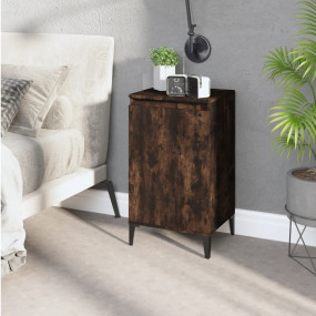 Bedside Cabinet Smoked Oak Engineered wood, Metal