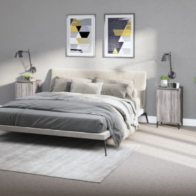 Bedside Cabinet Set of 2 Grey sonoma Engineered wood, m...