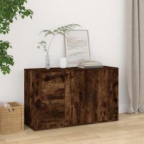 Sideboard Smoked Oak Engineered Wood Compact Sideboard