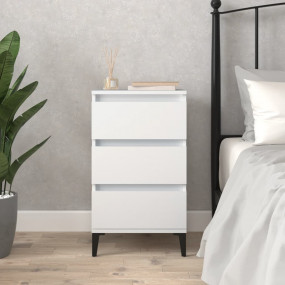Nightstand White Engineered wood, metal Medium Nightsta...