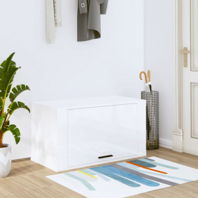 Wall-mounted Shoe Cabinet High gloss white Engineered w...