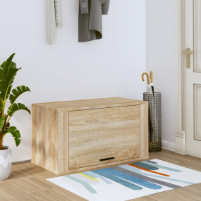 Wall-mounted Shoe Cabinet Sonoma oak Engineered wood Me...
