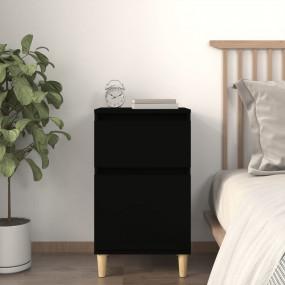 Bedside Cabinet Black Engineered wood 15.7 x 13.8 x 27....