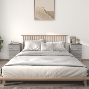 Bedside Cabinet Set of 2 Grey sonoma