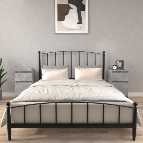 Bedside Cabinet Set of 2 Concrete grey Engineered wood,...