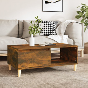 Coffee Table Smoked Oak Engineered wood 35.4 in x 19.7 ...