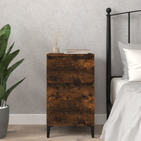 Bedside Cabinet Smoked Oak Engineered wood Small Storag...