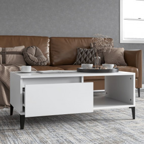 Coffee Table White Engineered wood, metal 35.4 x 19.7 x...