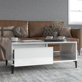 Coffee Table High gloss white Engineered wood 35.4 x 19...