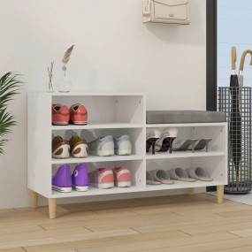 Shoe Cabinet High gloss white Engineered wood Large Sho...