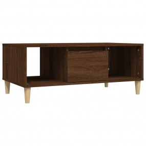Coffee Table Brown Oak Engineered Wood, Solid Eucalyptu...