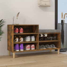 Shoe Cabinet Smoked Oak Engineered Wood Medium Shoe Cab...