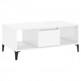 Coffee Table High gloss white Engineered wood, metal Co...