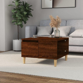 Coffee Table Brown Oak Engineered Wood 21.7x21.7x14.4 i...