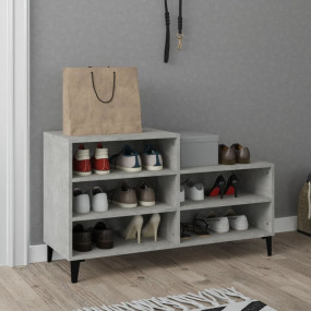 Shoe Cabinet Concrete Grey Engineered Wood Compact Shoe...
