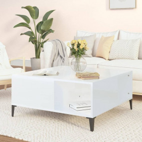 Coffee Table High gloss white Engineered wood, metal Co...
