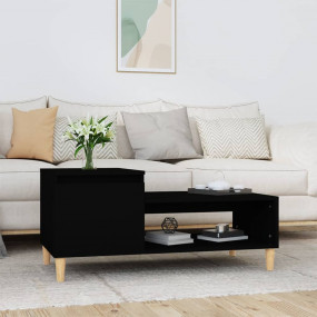 Coffee Table Black Engineered wood 39.4 in x 19.7 in x ...
