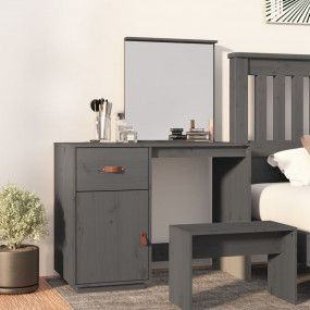 Dressing Table Grey Solid pine wood, acrylic Medium