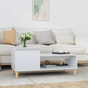 Coffee Table High gloss white Engineered wood 39.4 x 19...