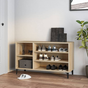 Shoe Cabinet Sonoma Oak Engineered Wood 40.2 in x 14.2 ...